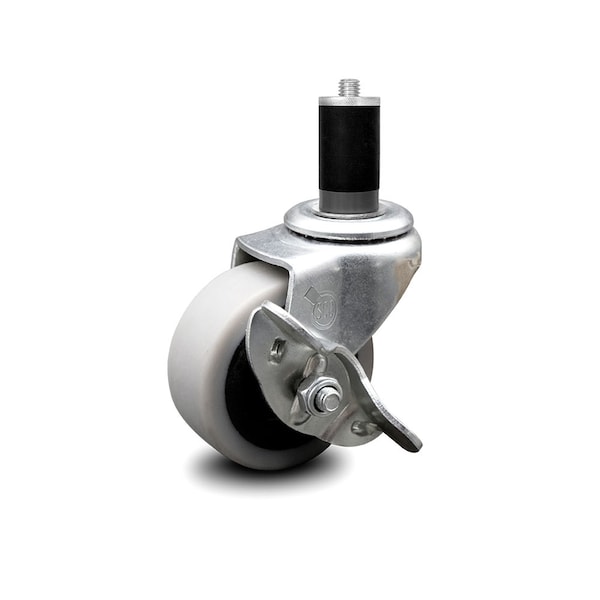 2 Inch Thermoplastic Rubber Wheel 1-1/2 Inch Expanding Stem Caster with Brake